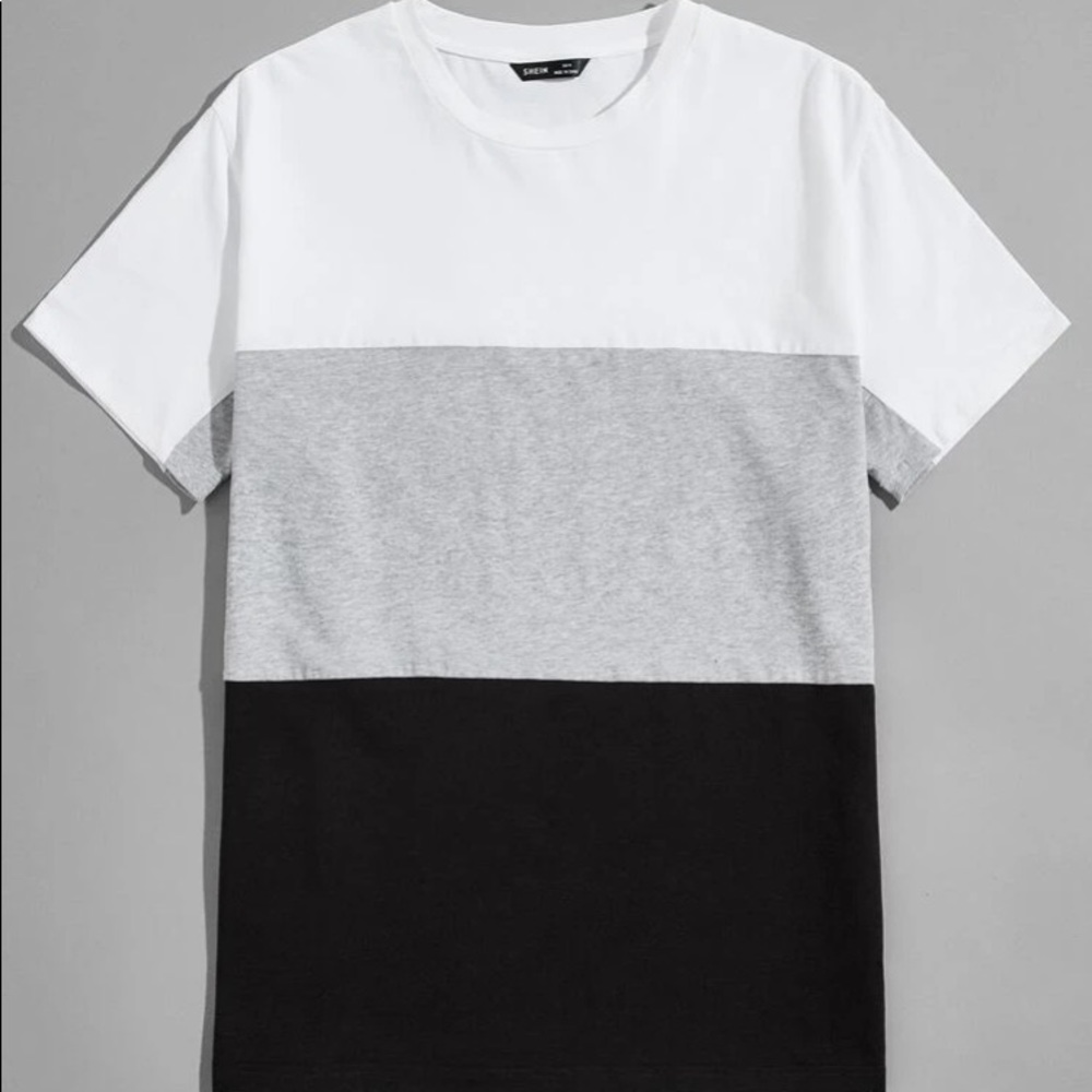 Men Color Block Fitted Tee